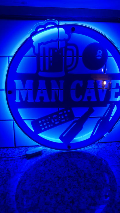 Backlit Acrylic Man Cave Sign